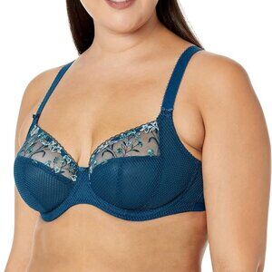 Elomi Womens Charley Underwire Plunge Bra Petrol NWT NEW Size 38H